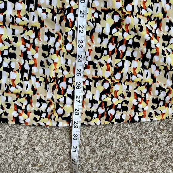 🦋 Jones Wear Yellow Black Orange Speckled Midi Skirt Large - Picture 5 of 5